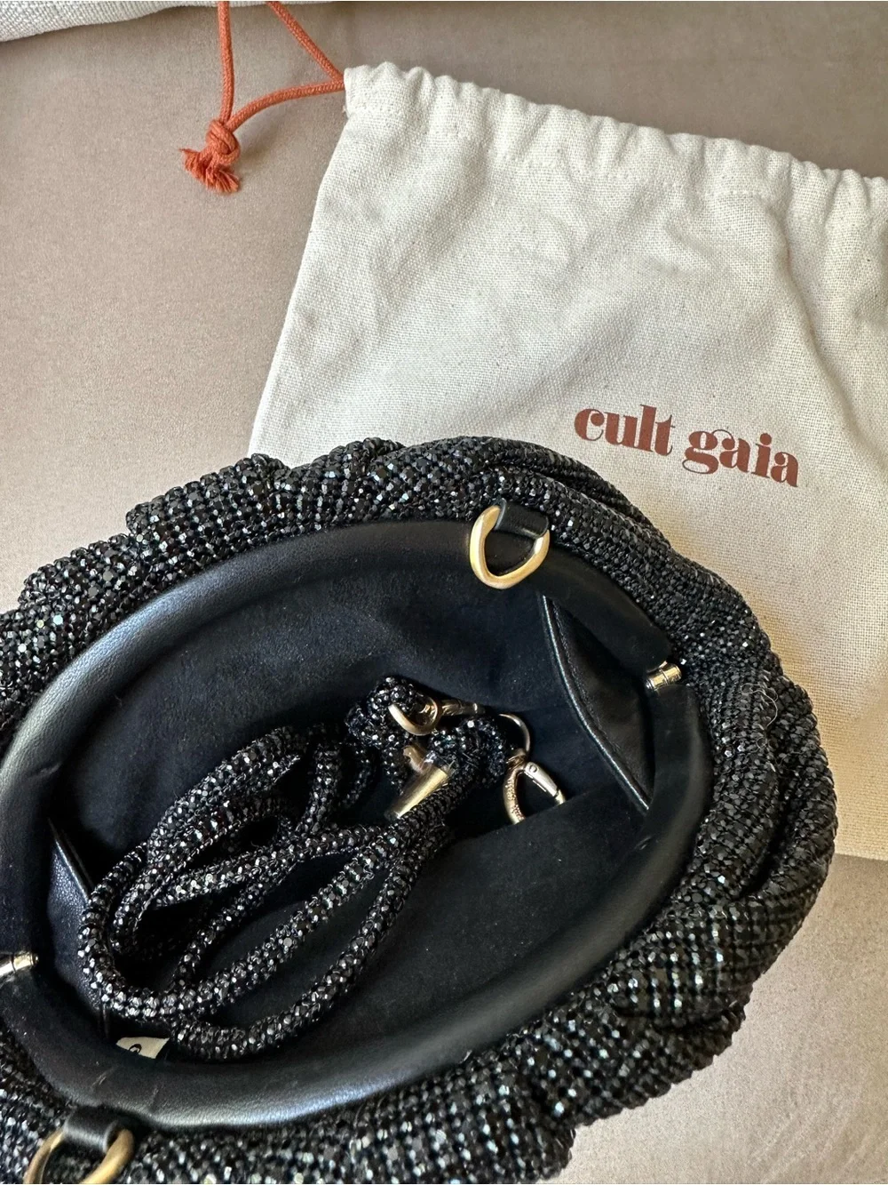 CULT GAIA Jaala Nano bag black Rhinestone